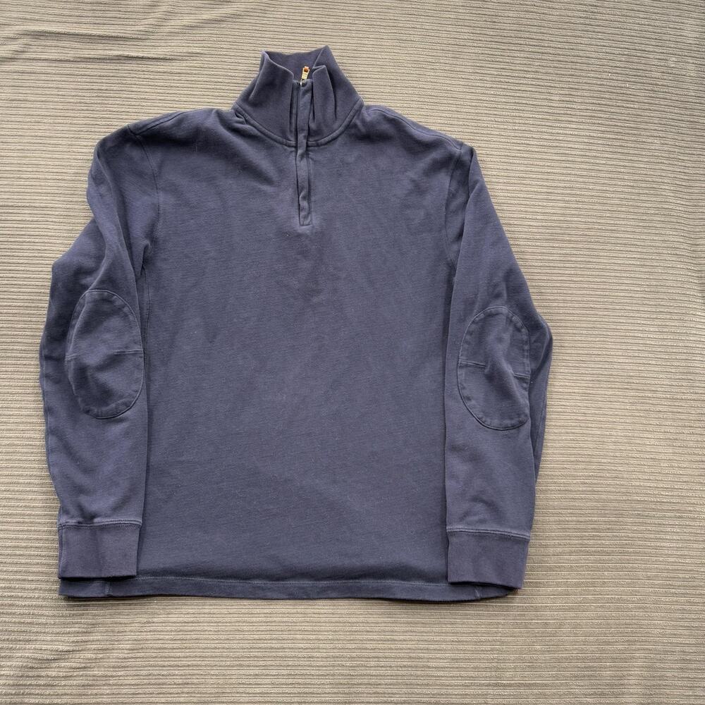 Polo Ralph Lauren Pullover Sweater Mens Large 1/4 Zip Elbow Patch Knit‎ Casual